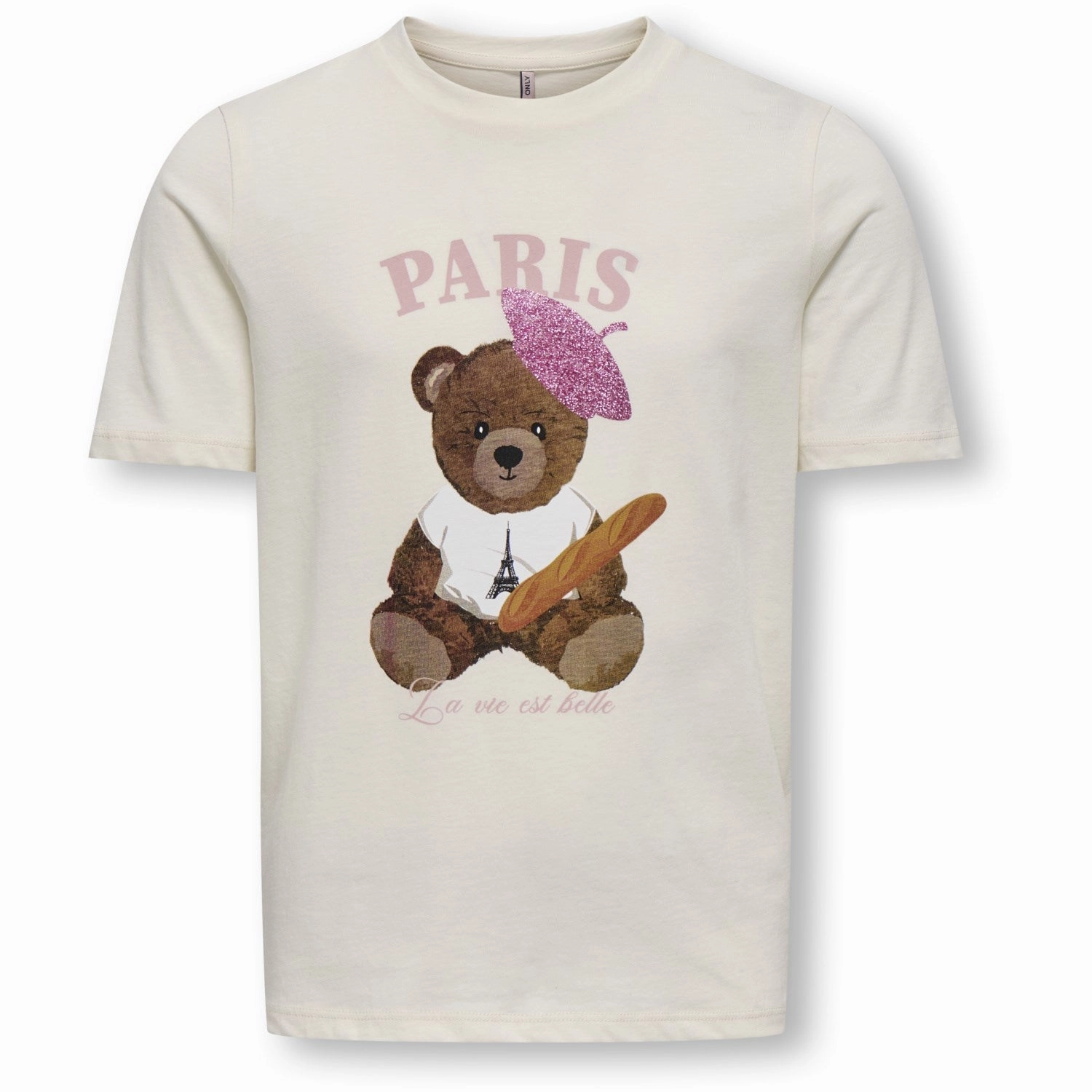 kids ONLY Cloud Dancer Paris Rosa Regular T-Shirt Cozy Wear