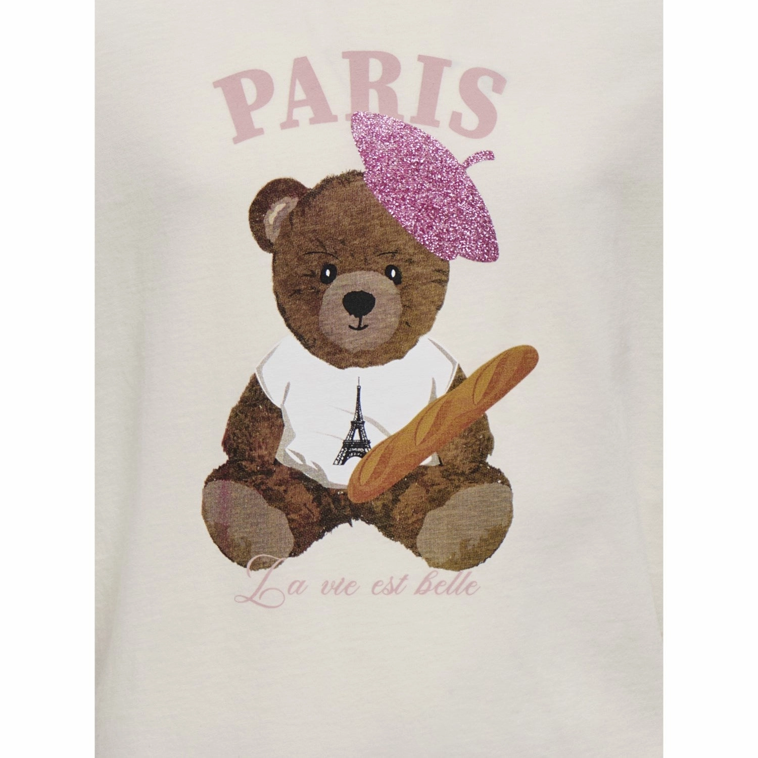 kids ONLY Cloud Dancer Paris Rosa Regular T-Shirt Low Impact Processing