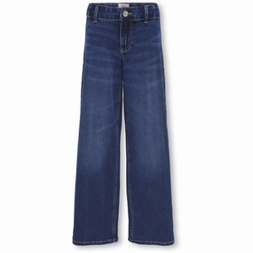 kids ONLY Dark Blue Denim Sylvie Clean Wide Leg Denim Jeans Noos City Walk Bold Look