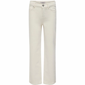 Kids ONLY Ecru Juicy Wide Leg Denim Jeans Noos Eco Friendly Production