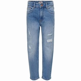 Kids ONLY Light Blue Denim Calla Mom Fit Jeans Odor Control Coating Modern Winter Warmth Loose