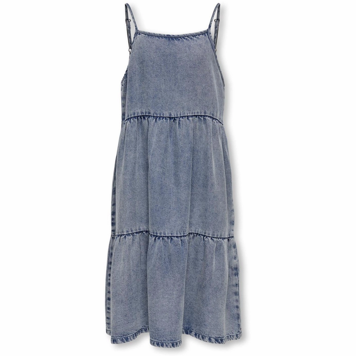 Festival Mood kids ONLY Light Blue Denim Shanti Layered Denim Dress