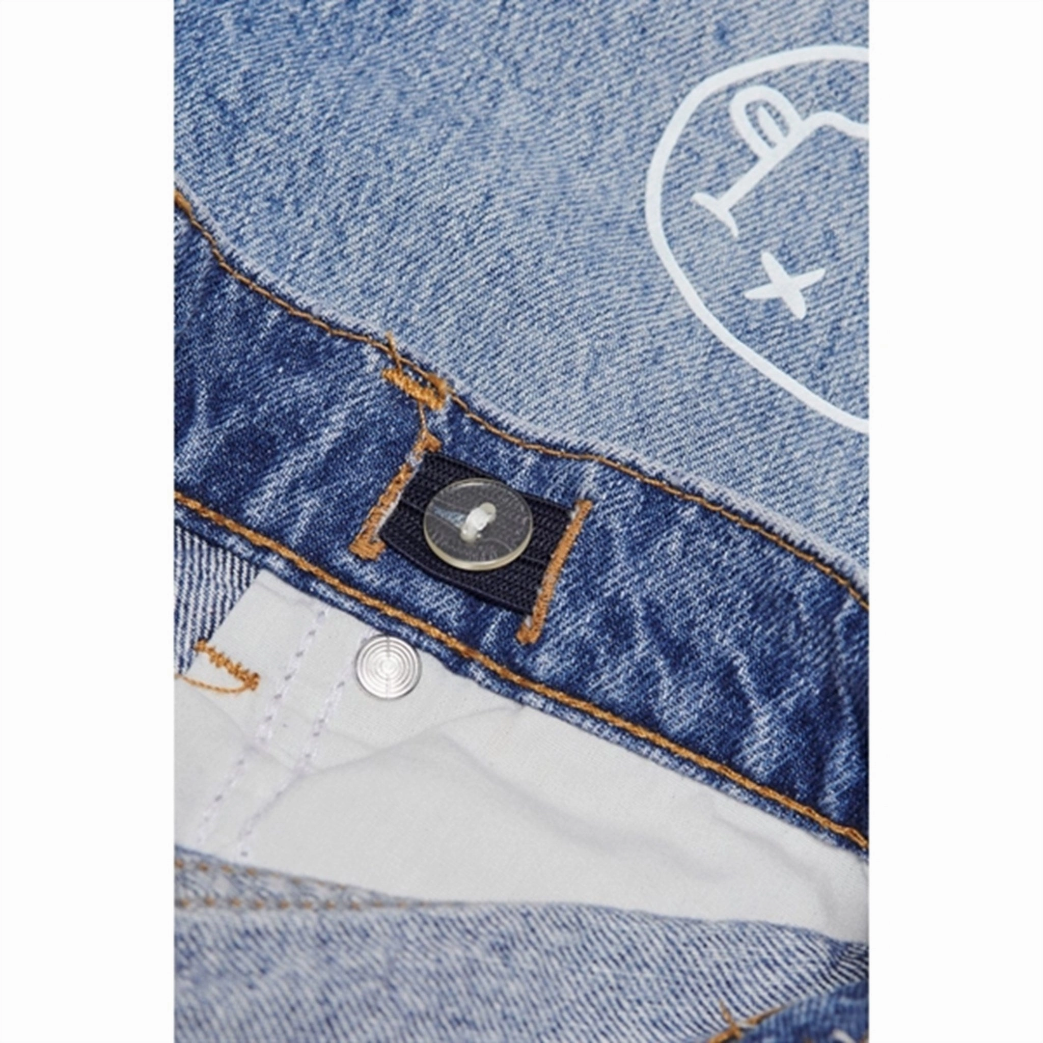 Kids ONLY Medium Blue Denim Robyn LA Smile Jeans Textured Vibrant