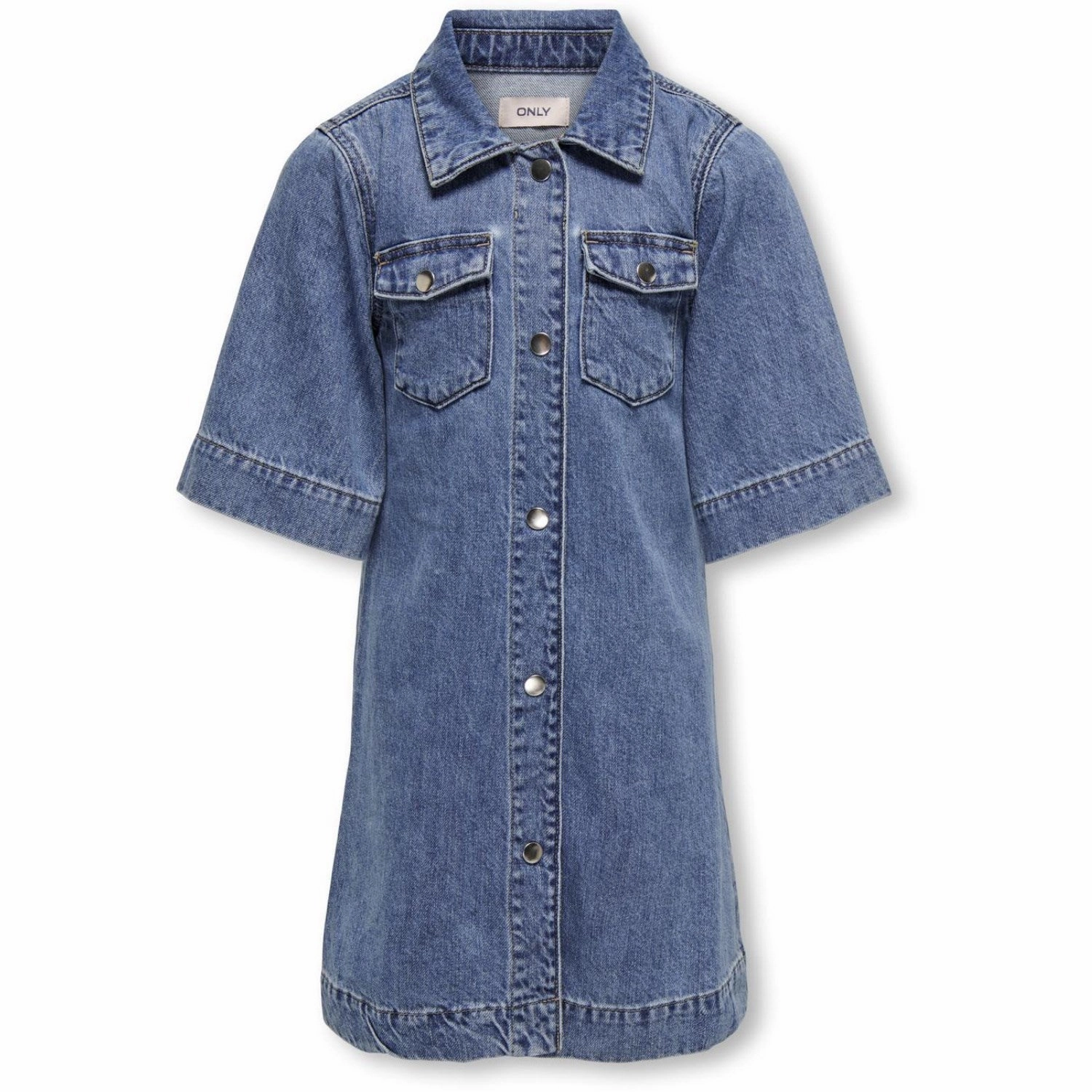 kids ONLY Medium Blue Denim Tova Denim Dress Add Subtle Edge Countryside-Style