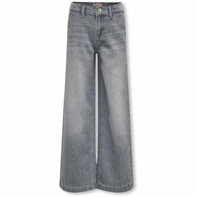 Kids ONLY Medium Grey Denim Comet Wide Leg Denim Jeans Noos Stretch Soft Neat And Easy