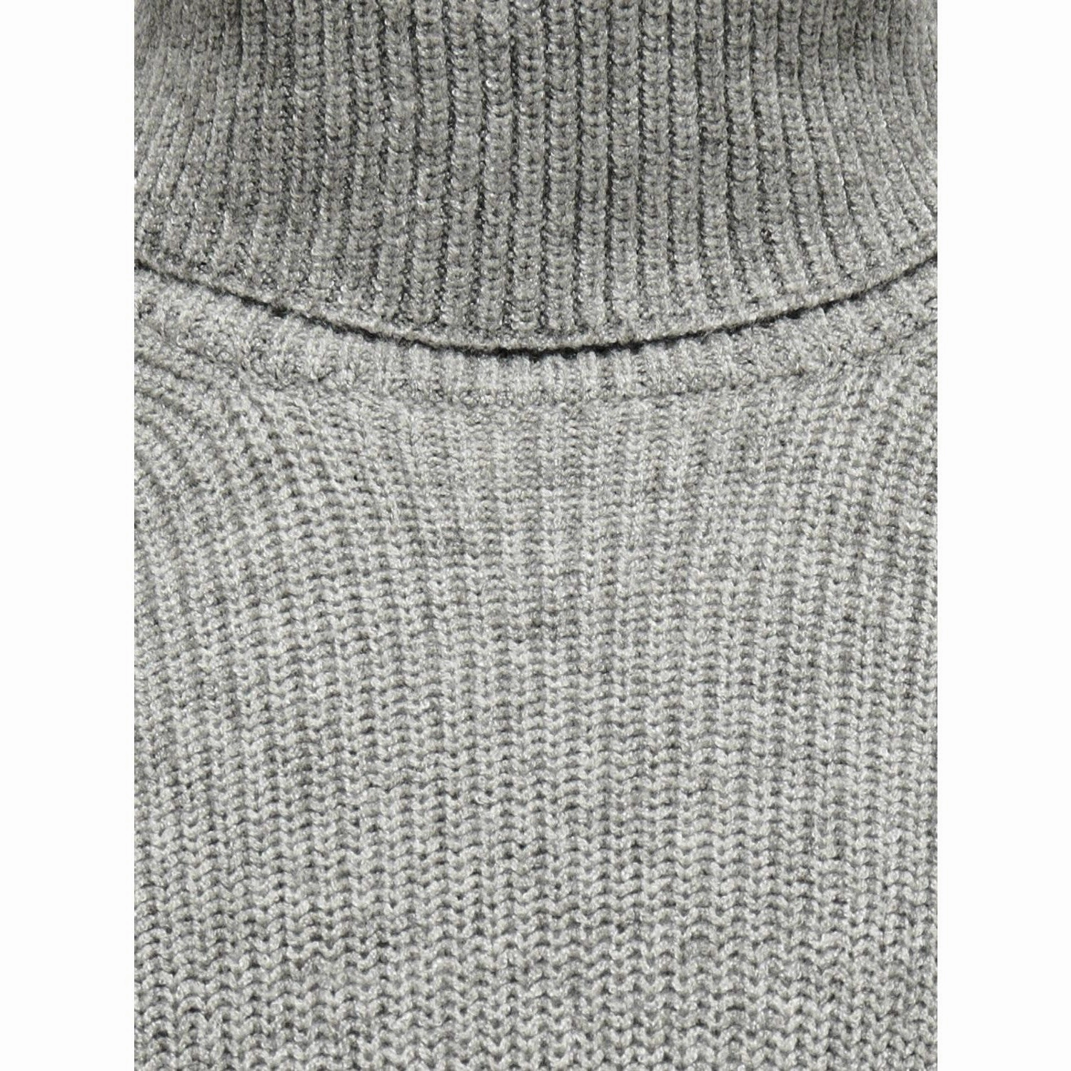 kids ONLY Medium Grey Melange Anne Rollneck Dress Knit Elastic-Cuff