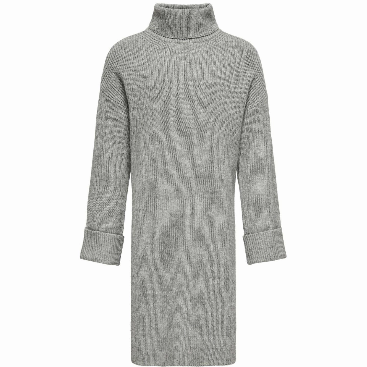 kids ONLY Medium Grey Melange Anne Rollneck Dress Knit Everyday Use