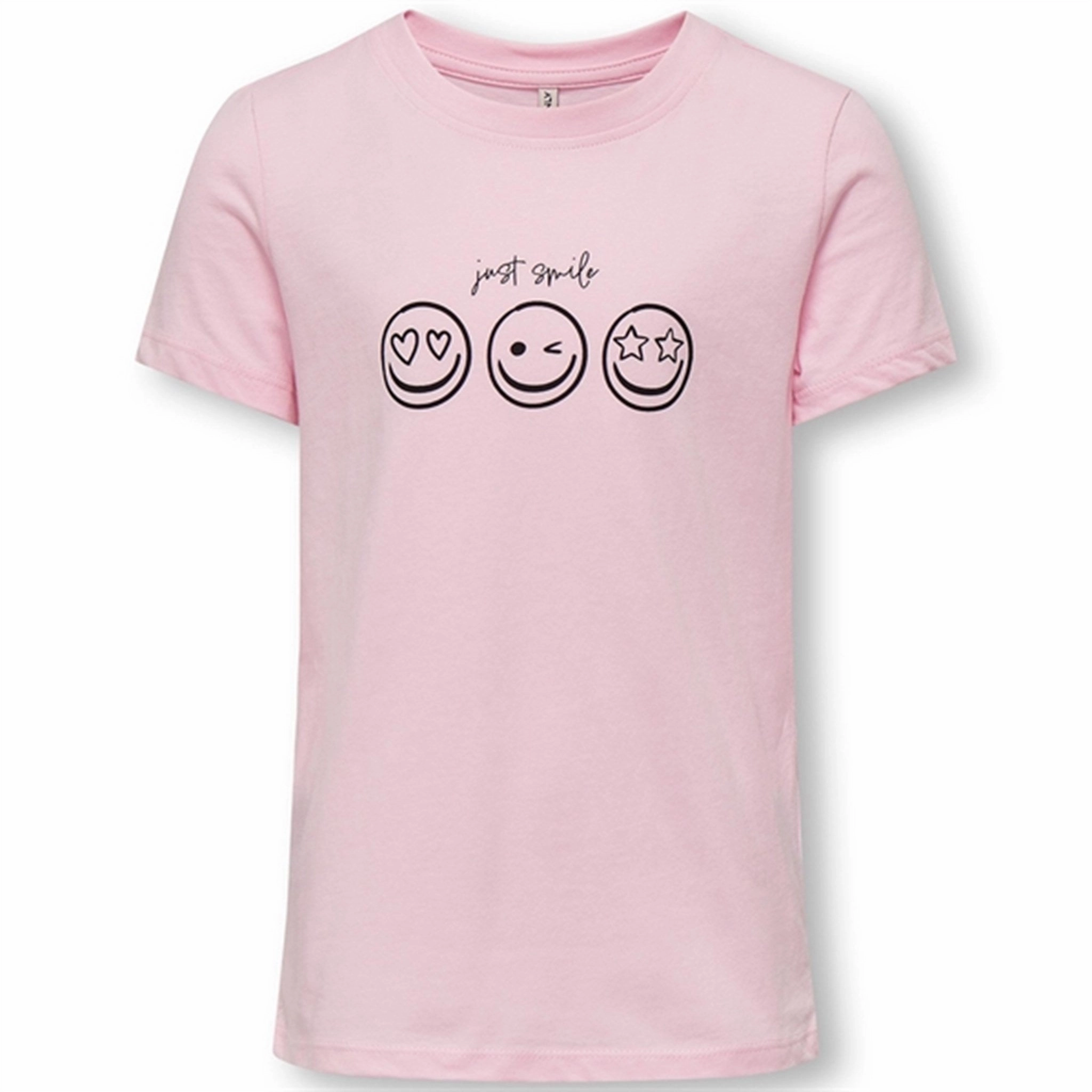 Kids ONLY Pink Lady Smil Happy T-Shirt Effortless Vibe