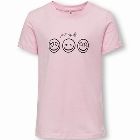Kids ONLY Pink Lady Smil Happy T-Shirt Fashionable Piece Casual Outfit