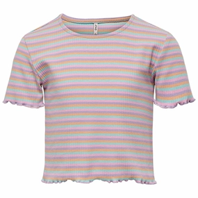 Kids ONLY Purple Rose Amelia Multistripe Top Thermal Regulating Layer Anti Odor Technology