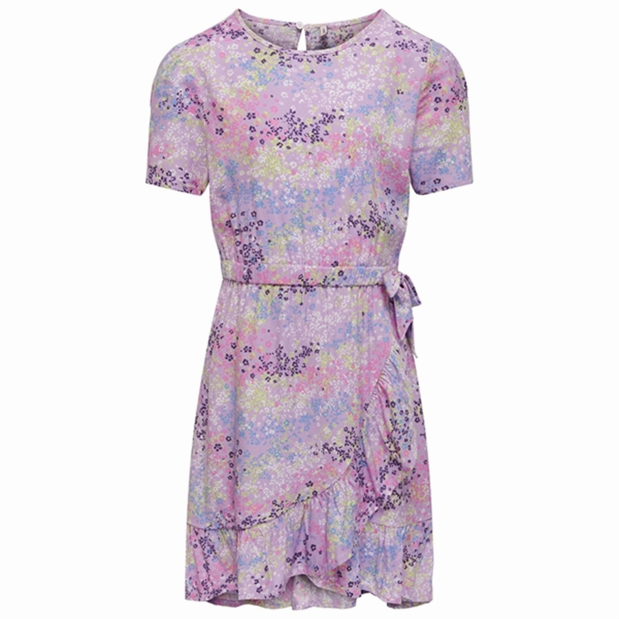Kids ONLY Purple Rose w. Wild Ditsy Anna Fake Wrap Dress Party Floral Villa Mood