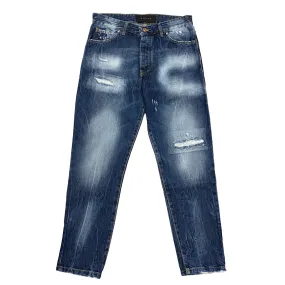 Timeless Comfort Fit AntiStaticTreatment Klixs pantaline jeans da uomo slavato con rotture Kevin 01170UB blu sfumato