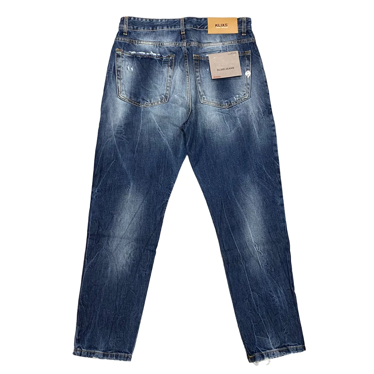 Klixs pantaline jeans da uomo slavato con rotture Kevin 01170UB blu sfumato Versatile Layer Anti Pilling Treatment