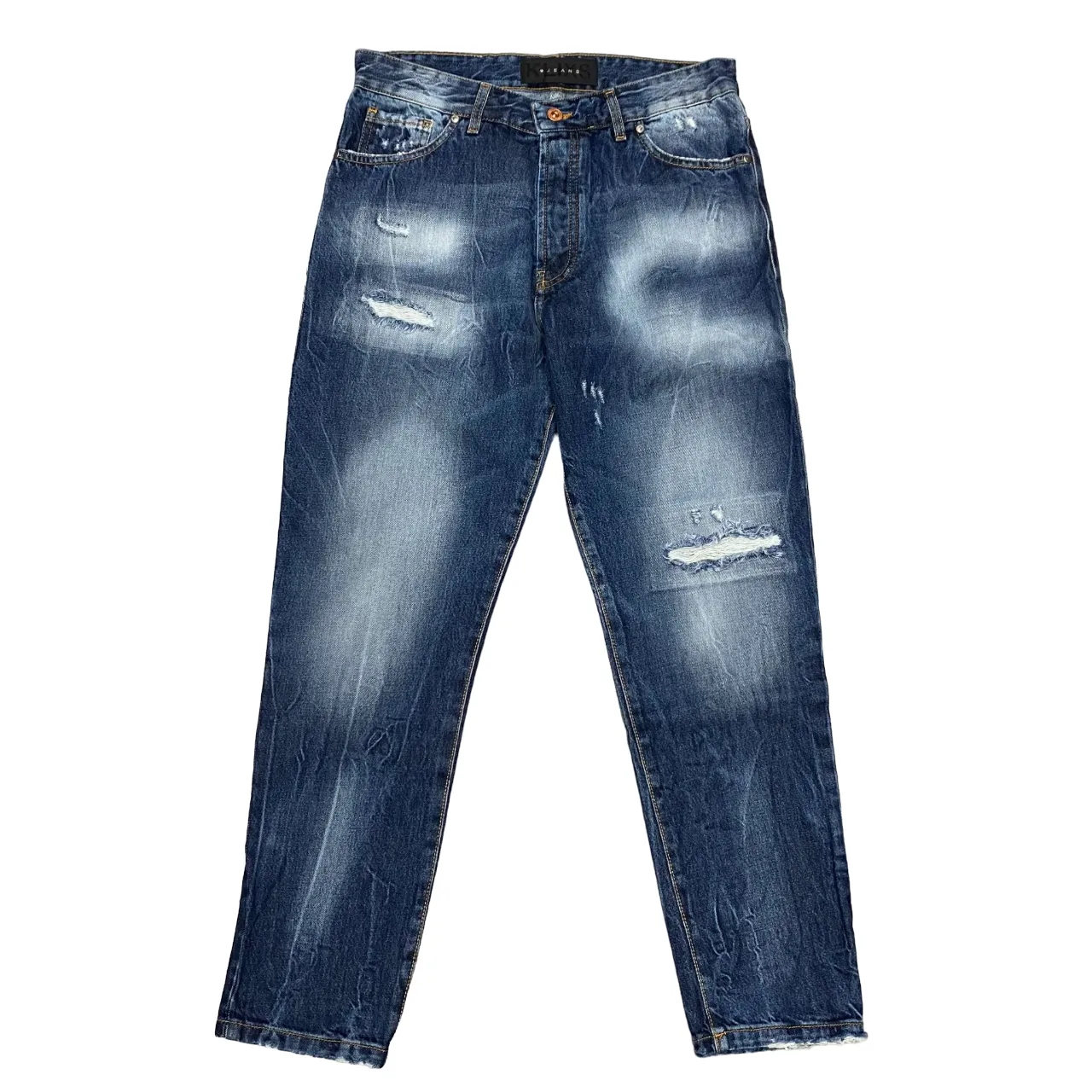 Klixs pantaline jeans da uomo slavato con rotture Kevin 01170UB blu sfumato Hypoallergenic fabric