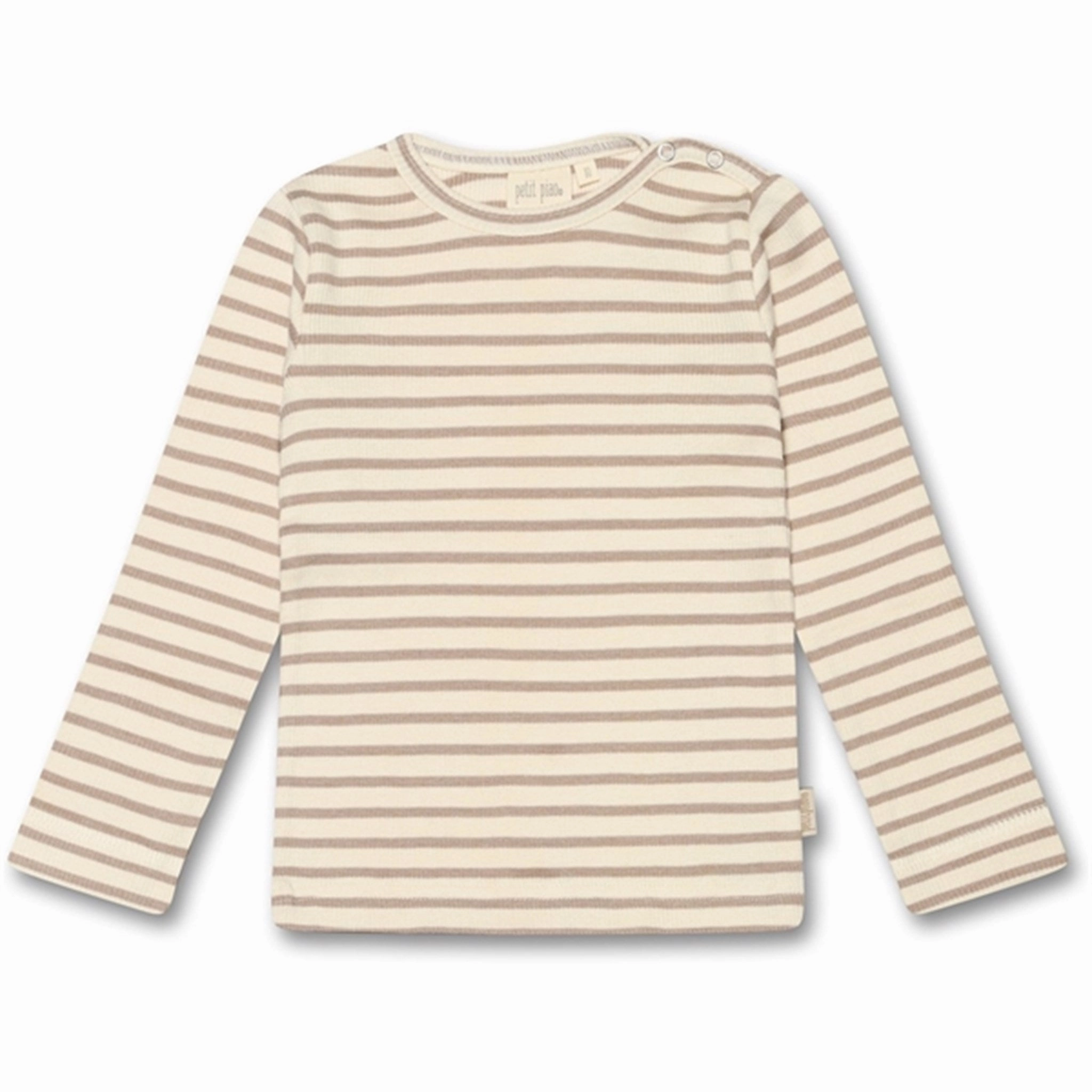 Petit Piao? Simply Taupe Blouse Modal Striped Weekend Outing