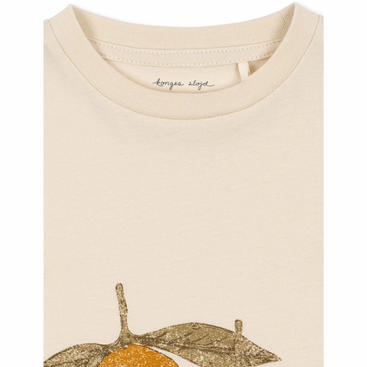 Embroidered Konges Sl?jd Almond Milk Famo Tee Gots