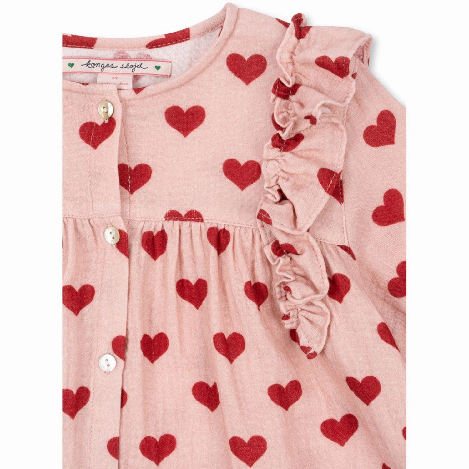 Smooth Seam Finish Konges Sl?jd Amour Mellow Coco Frill Shirt GOTS