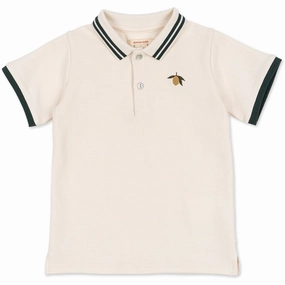 Breathable Underarm Gusset Konges Sl?jd Antique White Florian Polo Shirt Gots