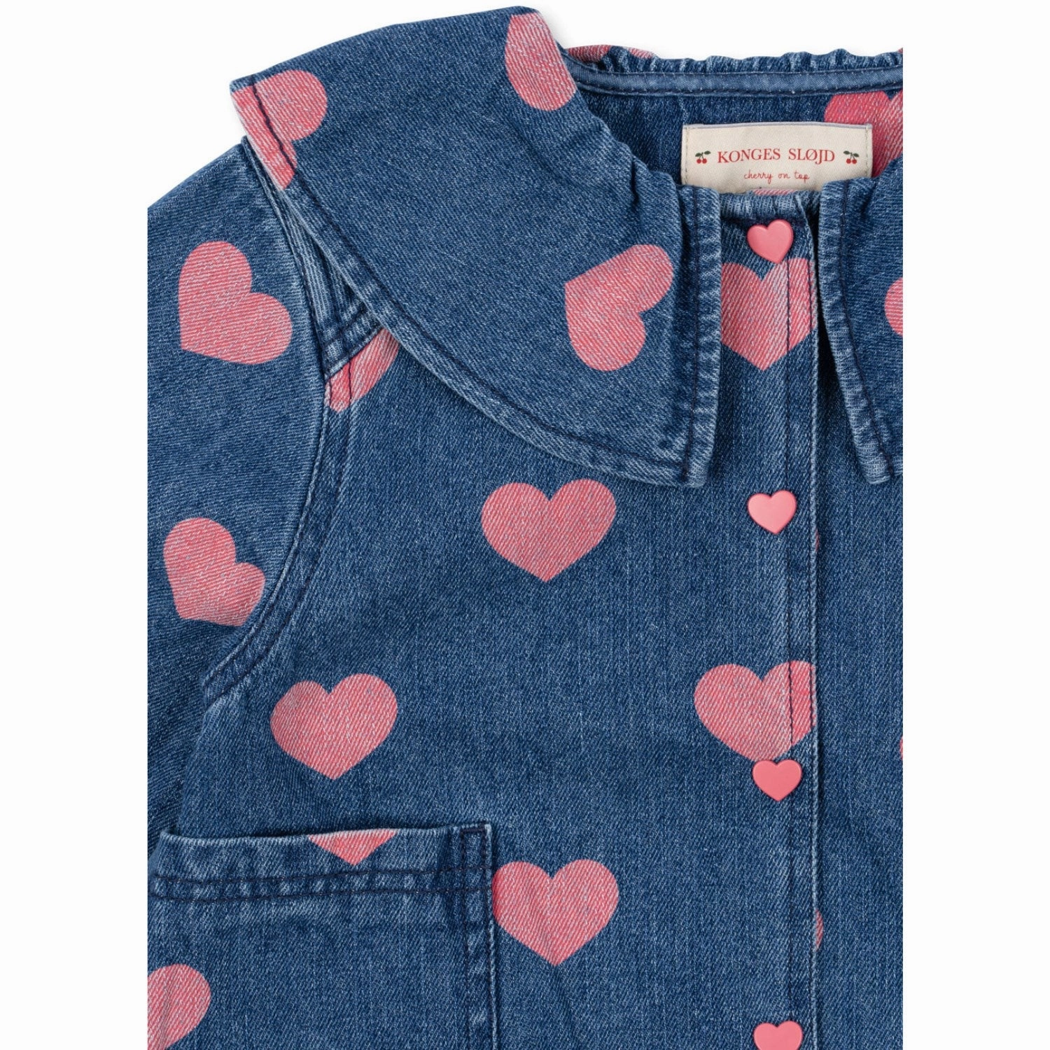 Trendsetting Smooth Zipper Design Konges Sl?jd Bon Coeur Pink Magot Denim Shirt Gots