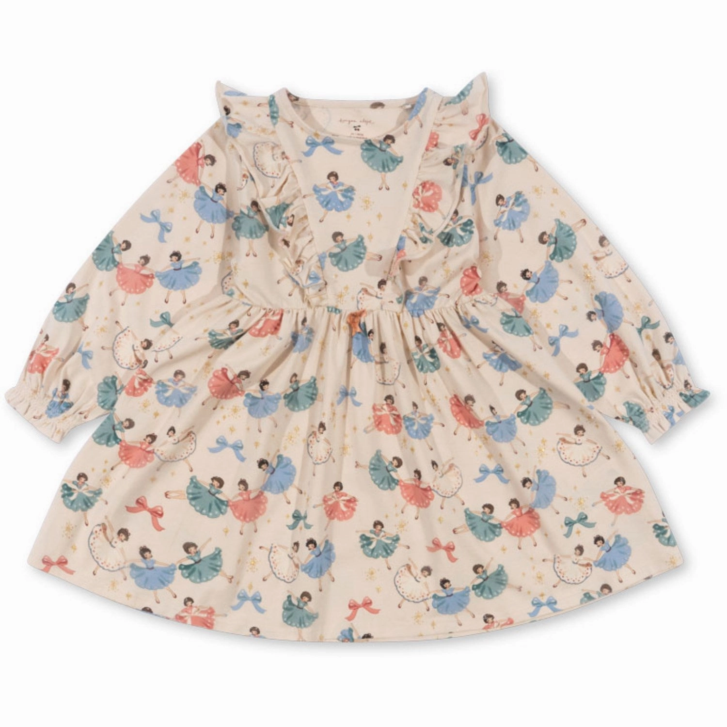 Gathered-Detail Konges Sl?jd Bow Ballerina Basic Frill Dress Gots