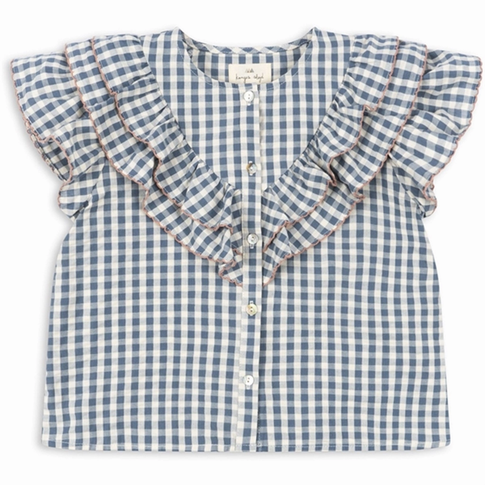 Multi Pocket Utility Konges Sl?jd Captains Blue Check Kim Frill Shirt