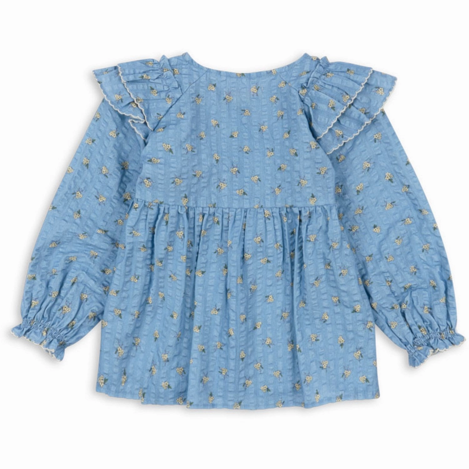 Konges Sl?jd Carlie Blue Kim Frill Blouse Gots Cooling Core Technology Odor Resistant