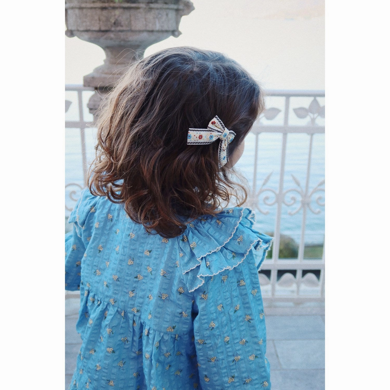 Weekend Casual Polished Finish Konges Sl?jd Carlie Blue Kim Frill Blouse Gots