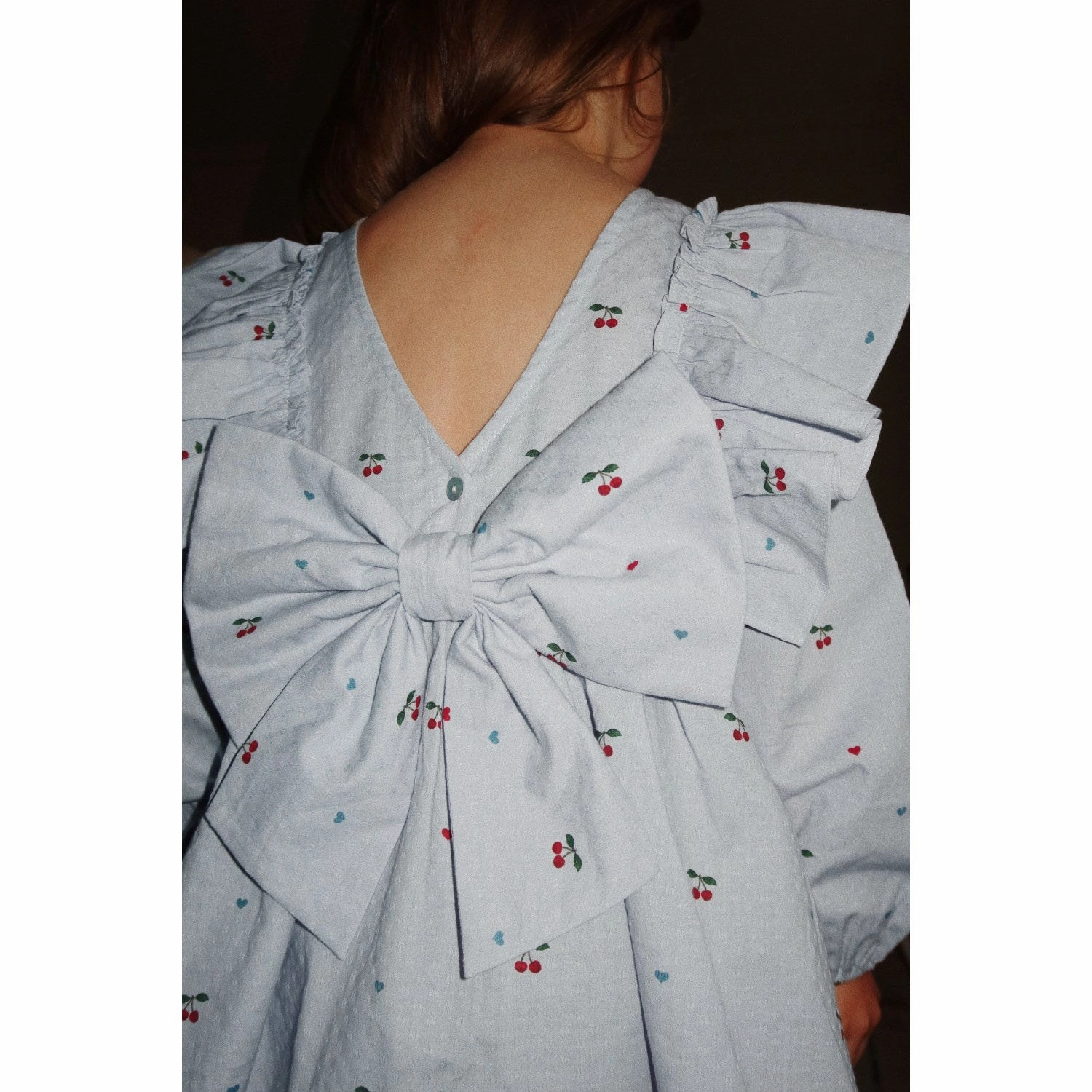 Fit for All Seasons photo look Konges Sl?jd Cherry Blue Coeur Evia Ls Bow Dress Gots