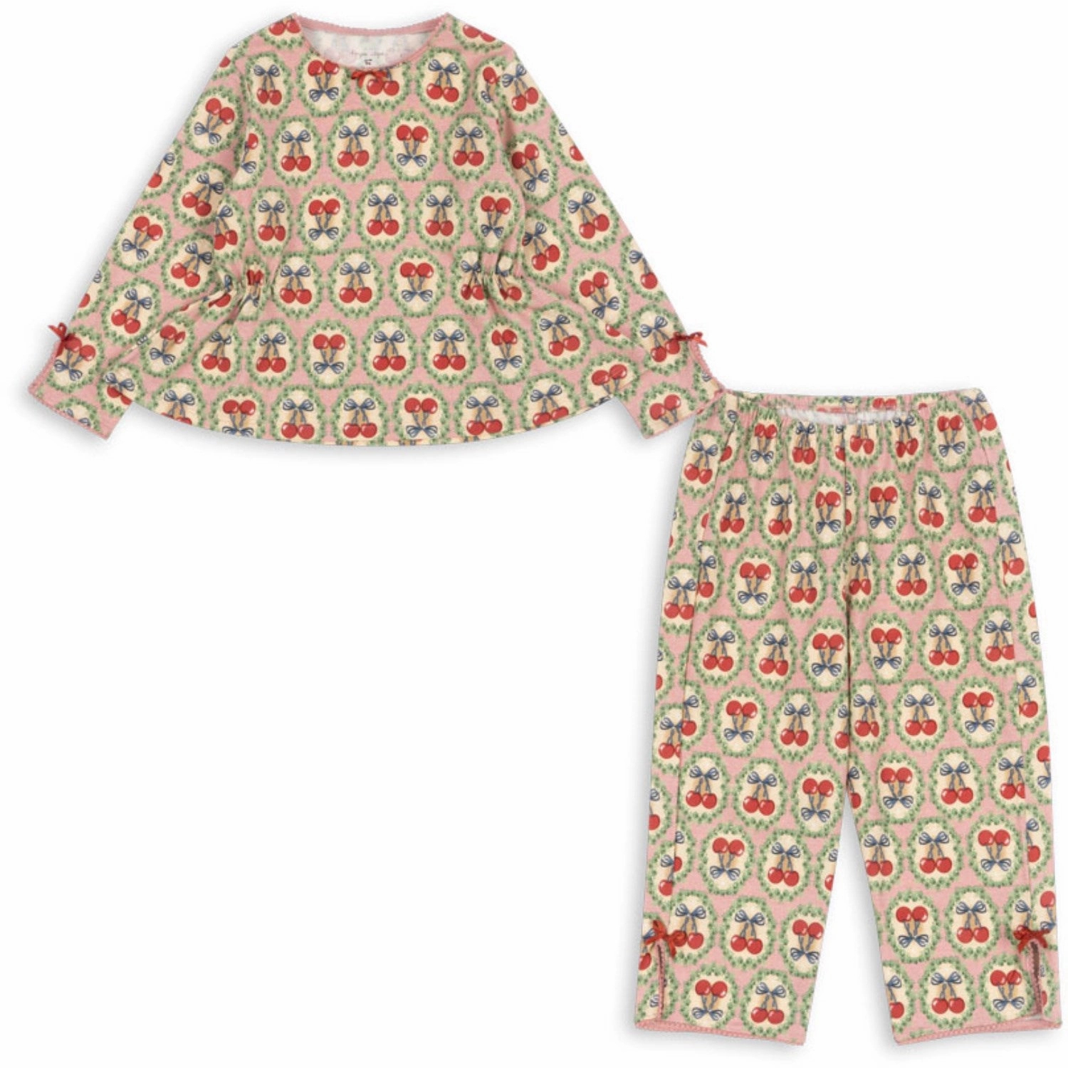 Plus Size Fit Abrasion resistant Konges Sl?jd Cherry Bow Drey Set Gots