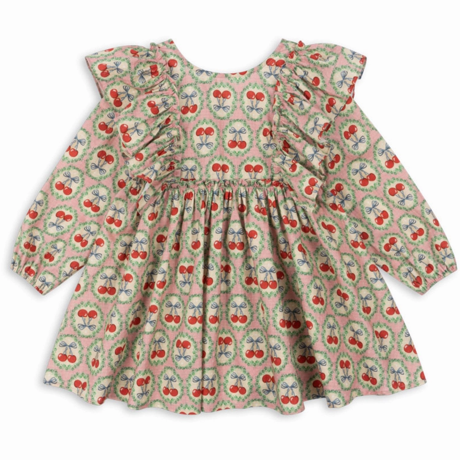 Konges Sl?jd Cherry Bow Evia Ls Bow Dress Gots Calm Movement Noble Aura