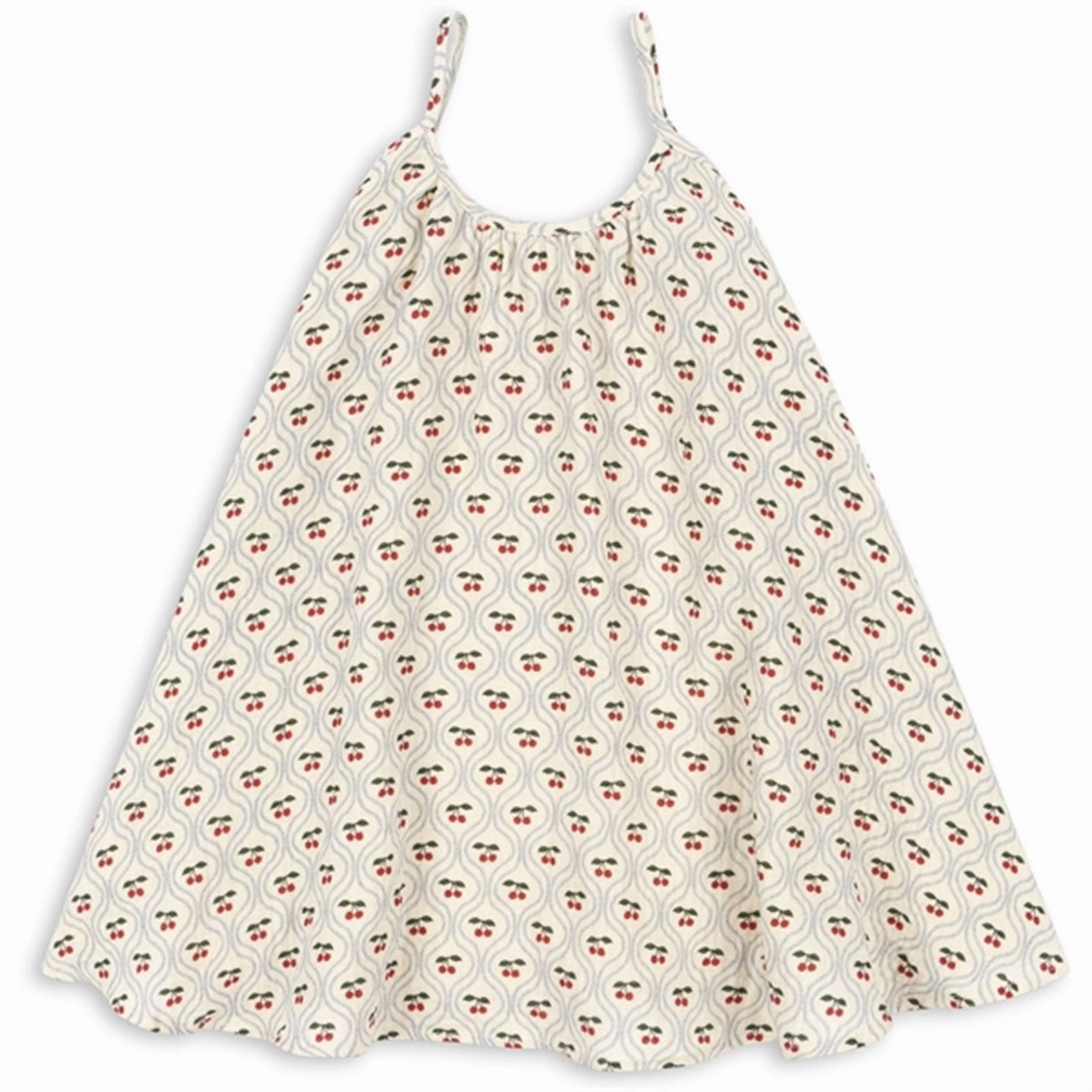 Skin-friendly Breathable Comfort Wear Konges Sl?jd Cherry Motif Coco Strap Dress