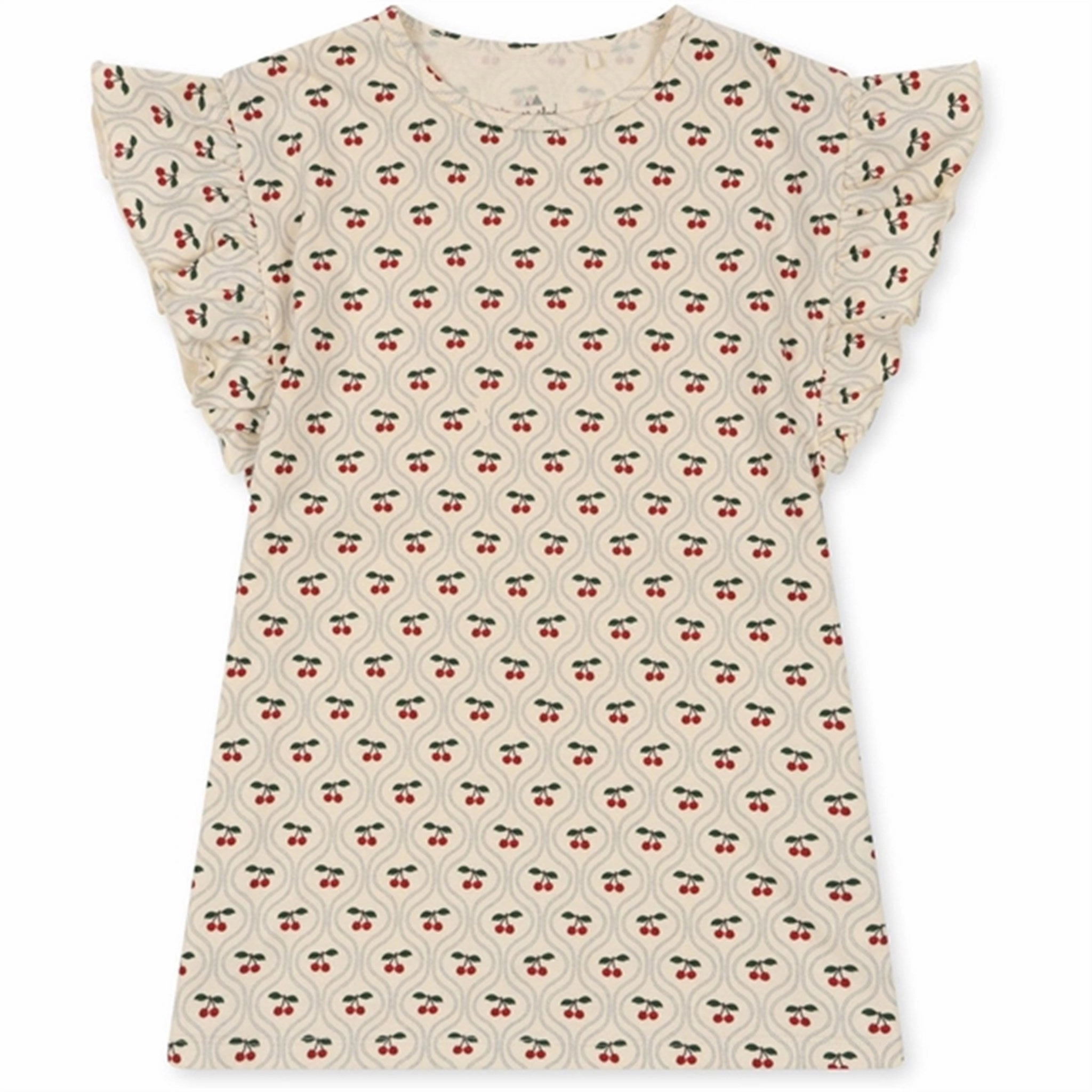 Konges Sl?jd Cherry Motif Lin Dress Smart and Relaxed Silky Movement