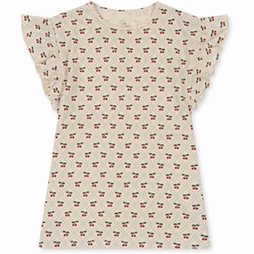 Konges Sl?jd Cherry Motif Lin Dress Smart and Relaxed Silky Movement