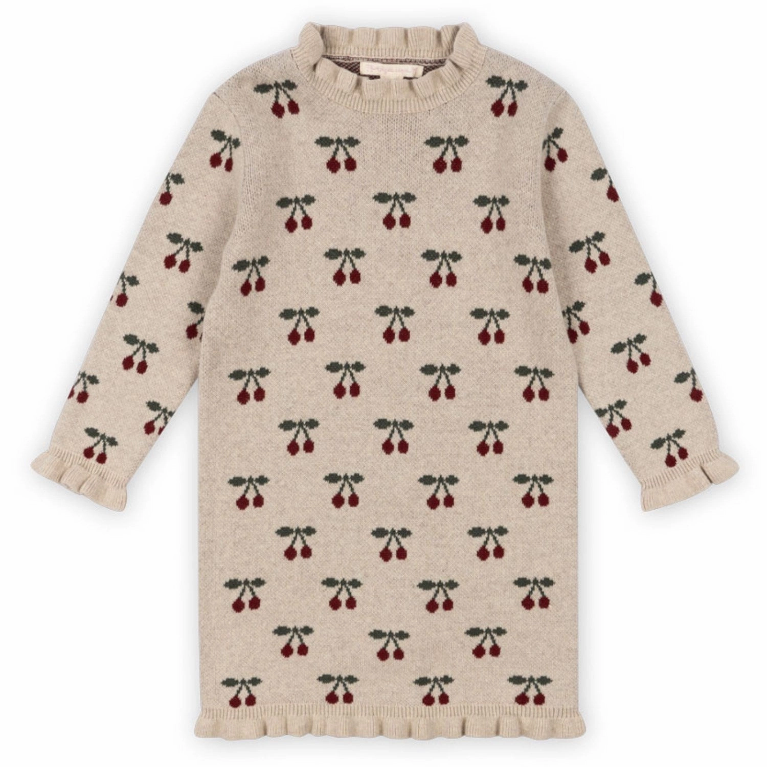 Layered-Sleeve Spring-Season Konges Sl?jd Cherry Sika Knit Dress