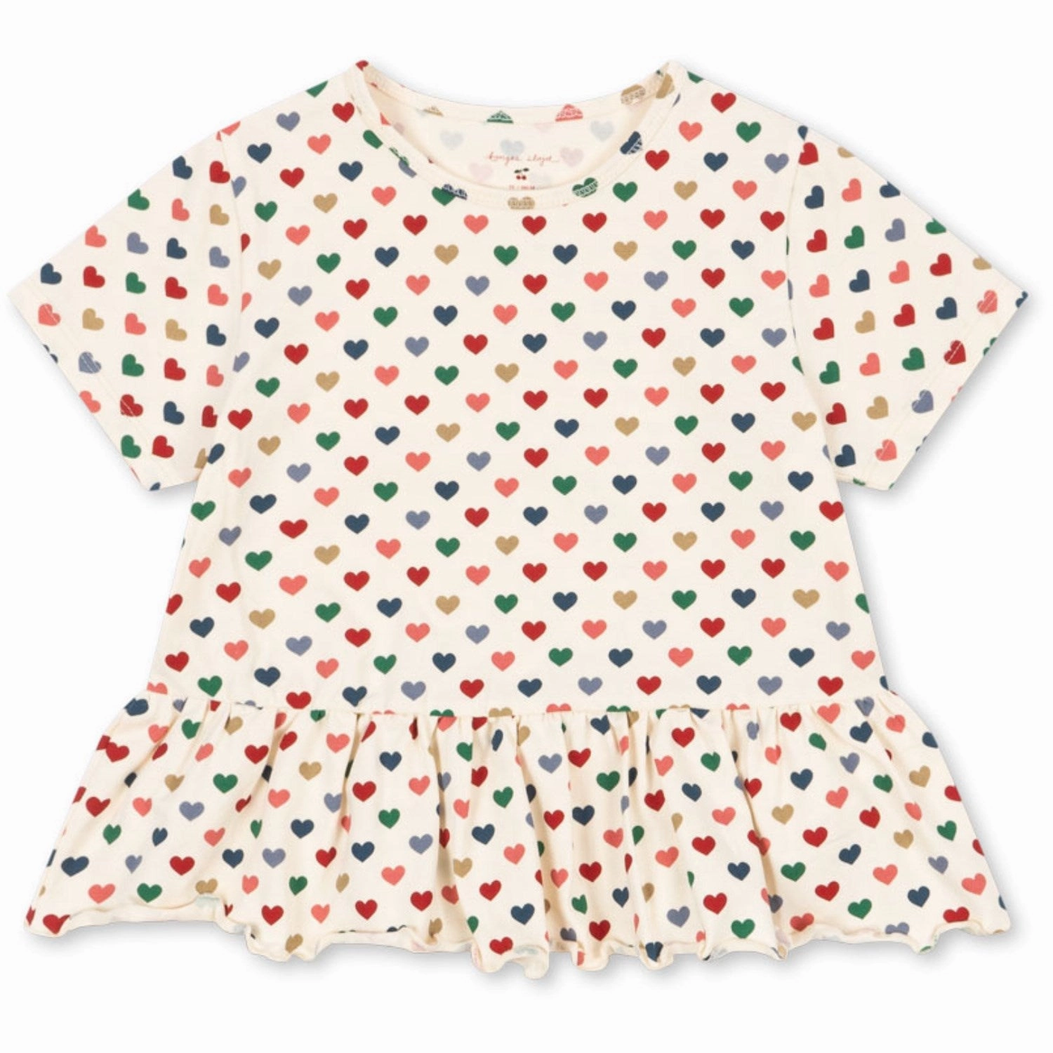 Daily Fashion Casual Comfort Konges Sl?jd Coeur Color?? Basic Frill Tee Gots