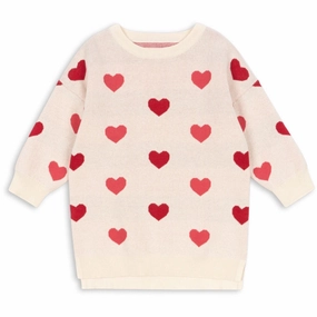 Saturated Hue Konges Sl?jd Coeur Color?? Duo Pink Lapis Knit Dress GOTS