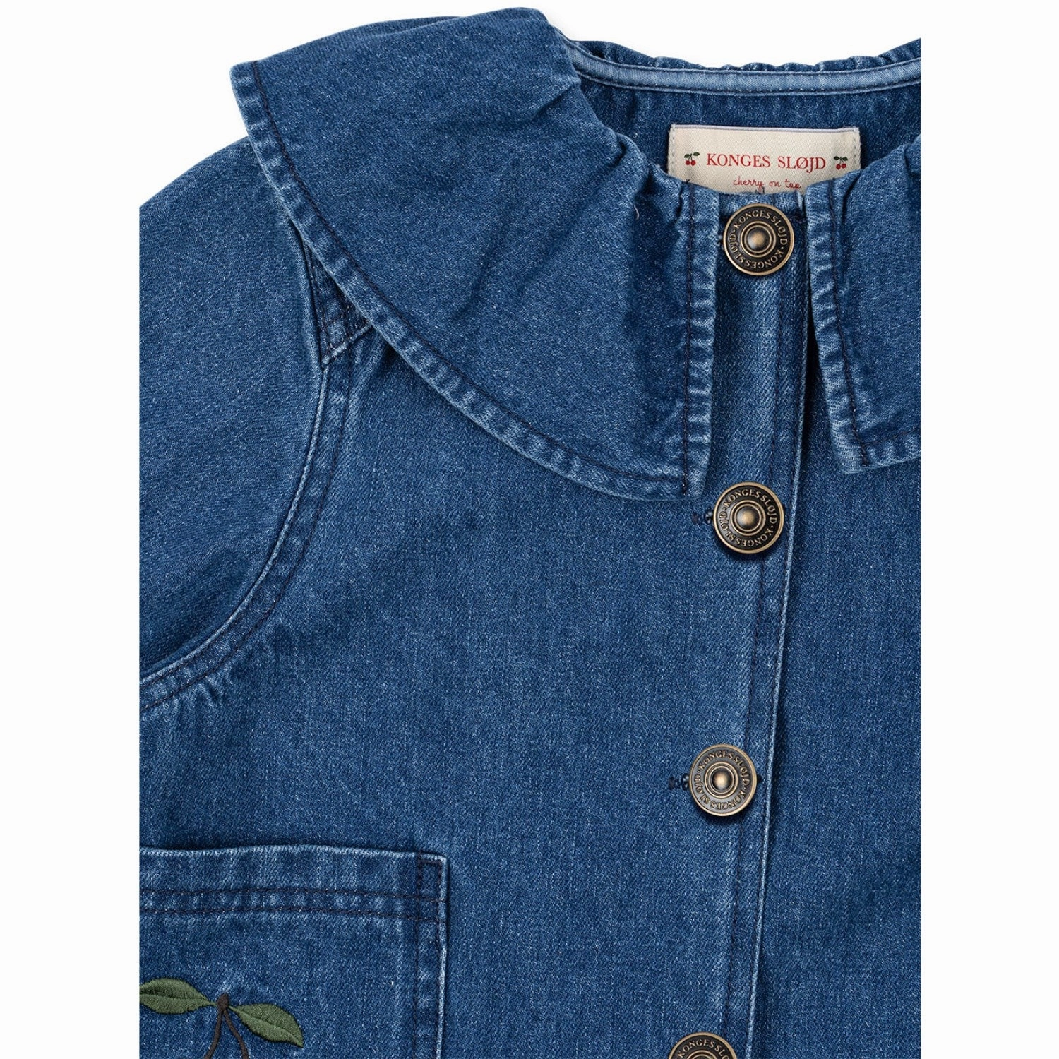 Wardrobe Must-Have Wardrobe Essential Konges Sl?jd Denim Blue Cherry Magot Denim Shirt Gots