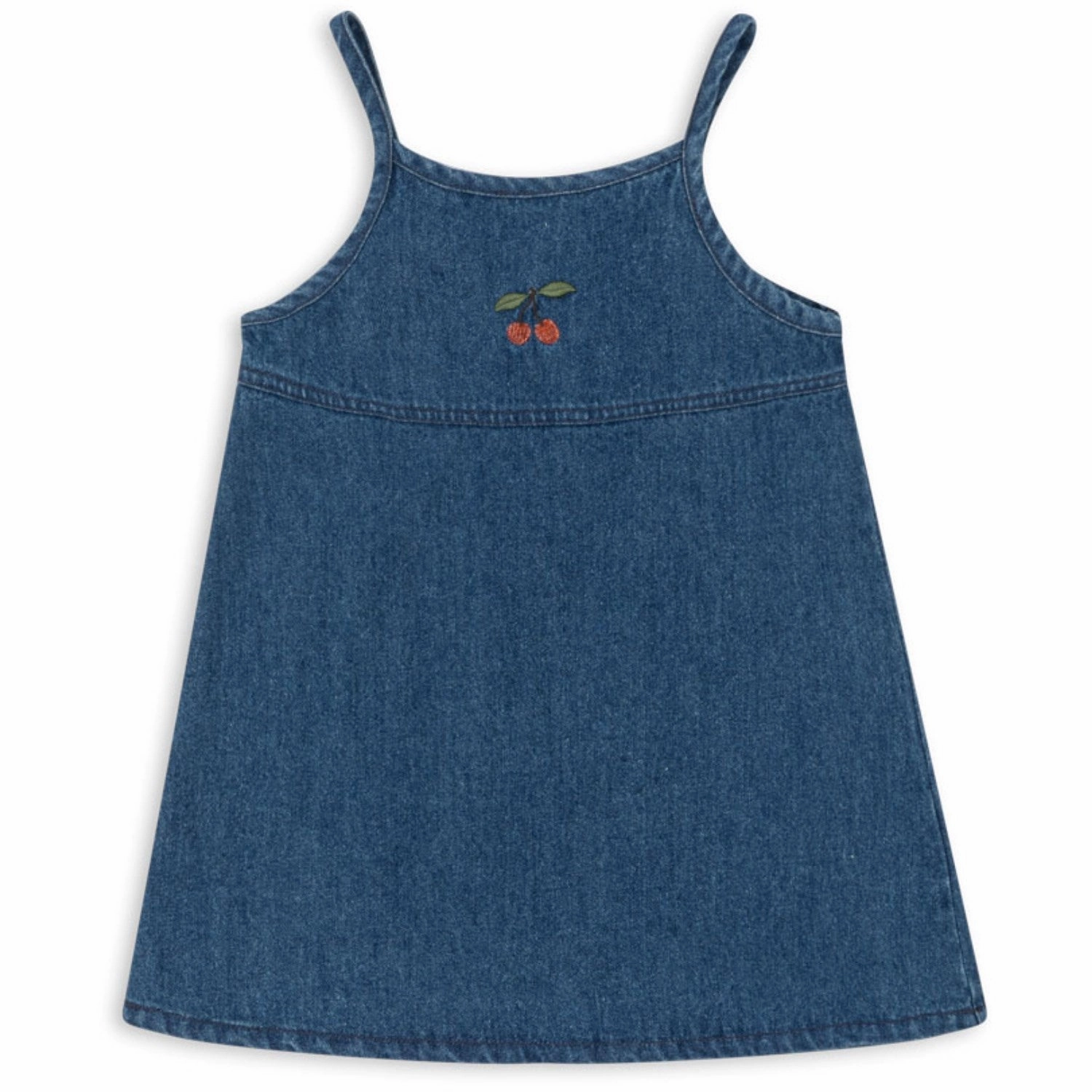 Layered Fabric Linen Soft Konges Sl?jd Denim Blue Magot Strap Dress Gots