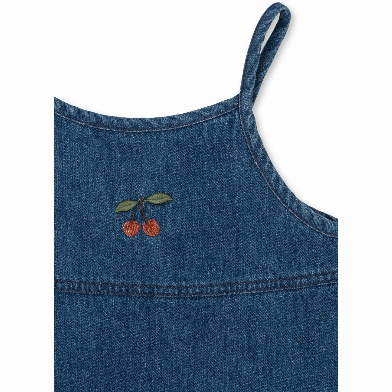 Sleek and Flattering Relaxed and Elegant Konges Sl?jd Denim Blue Magot Strap Dress Gots