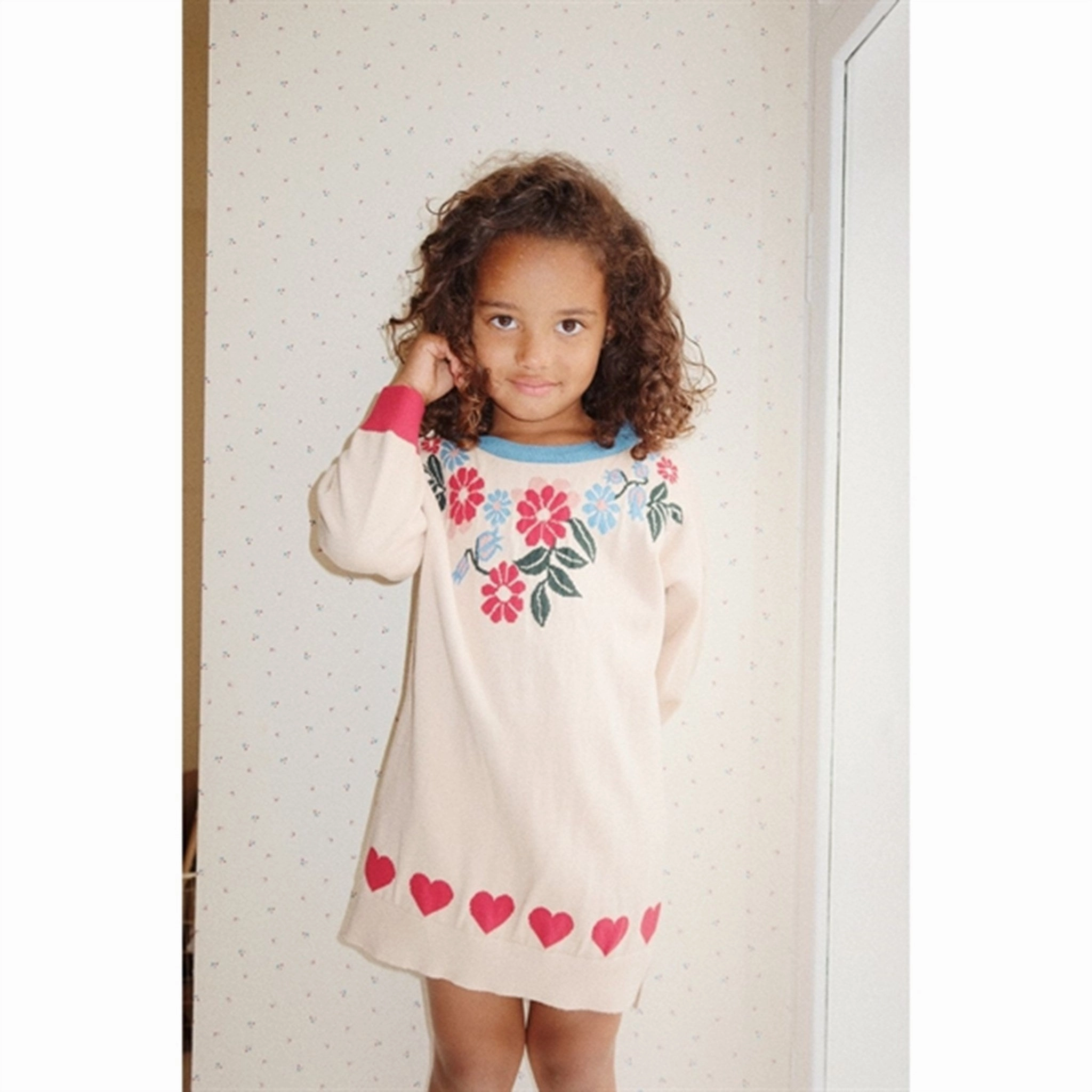 Konges Sl?jd Flower Eli Knit Dress Cozy Layering Subtle Charm