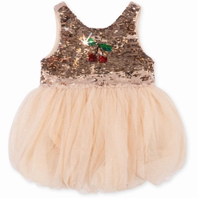 Pleated-Texture Konges Sl?jd Gold Blush Minnu Dress