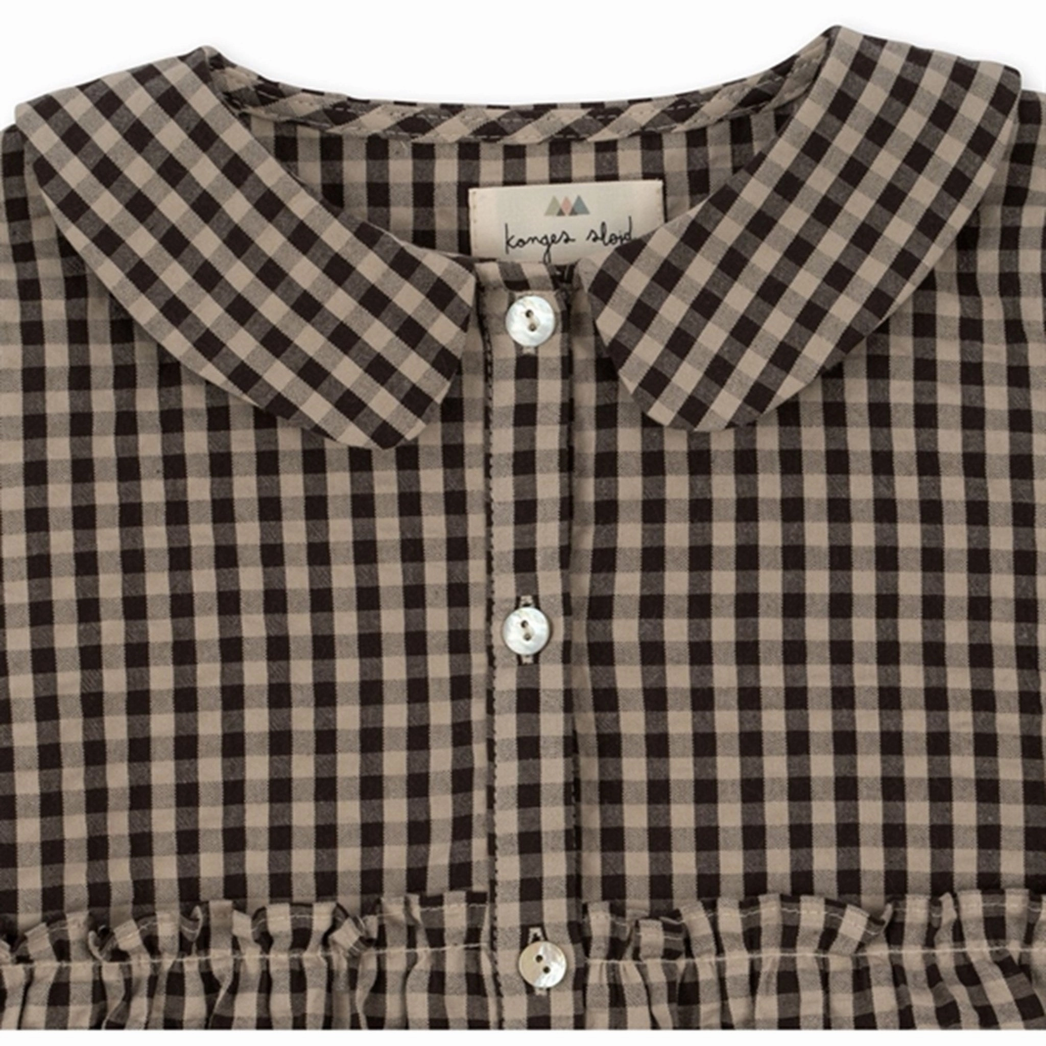 retro-style Effortless Touch Konges Sl?jd Java Check Navida Collar Dress