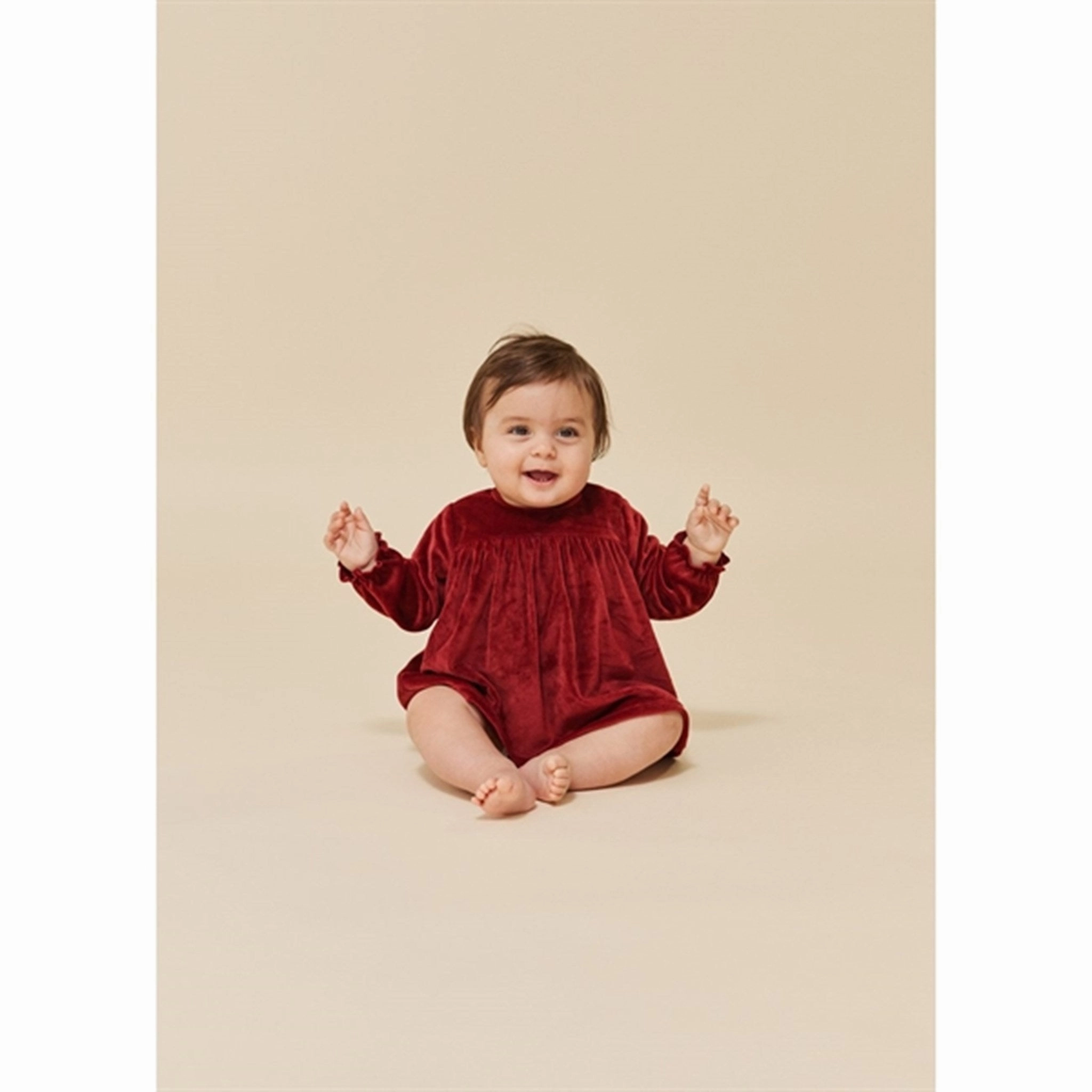 Glossy Fabric Relax Appeal Konges Sl?jd Jolly Red Jingle Romper Dress