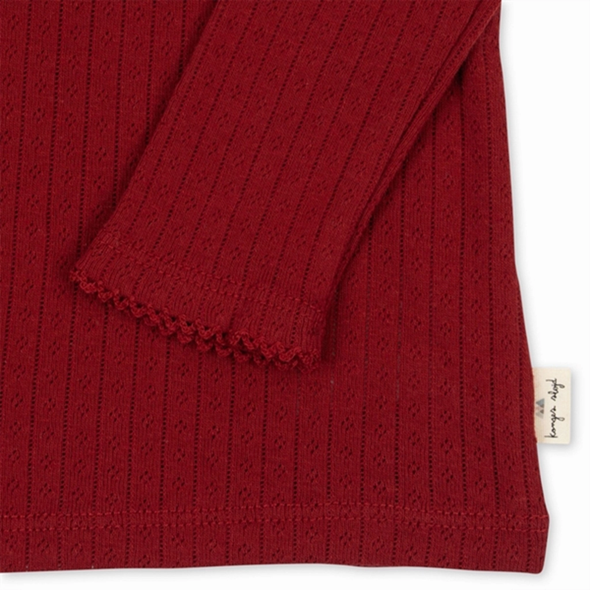 Ribbed Trim Konges Sl?jd Jolly Red Minnie Blouse