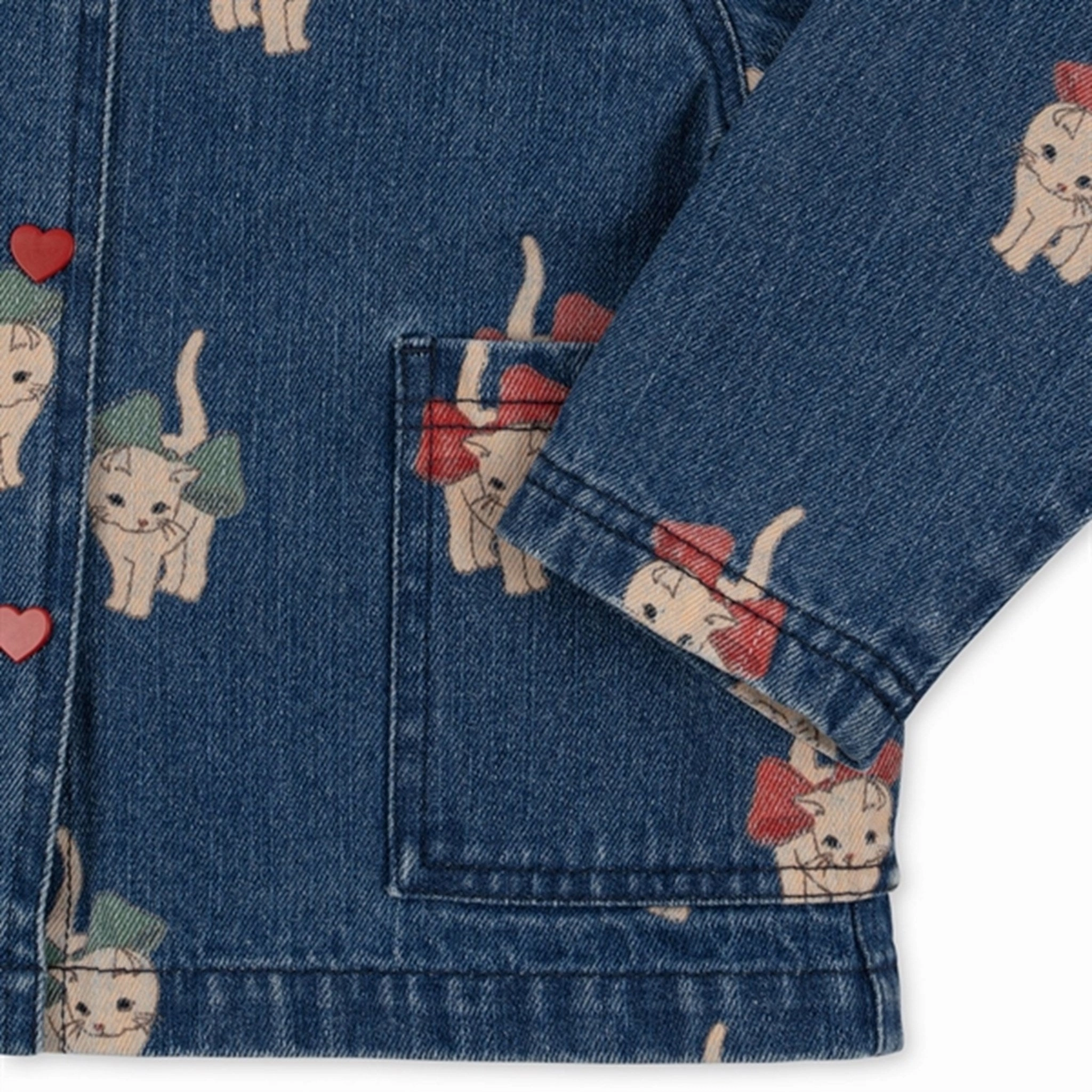 Holiday Travel Athleisure Wear Konges Sl?jd Kitty Bow Magot Denim Shirt