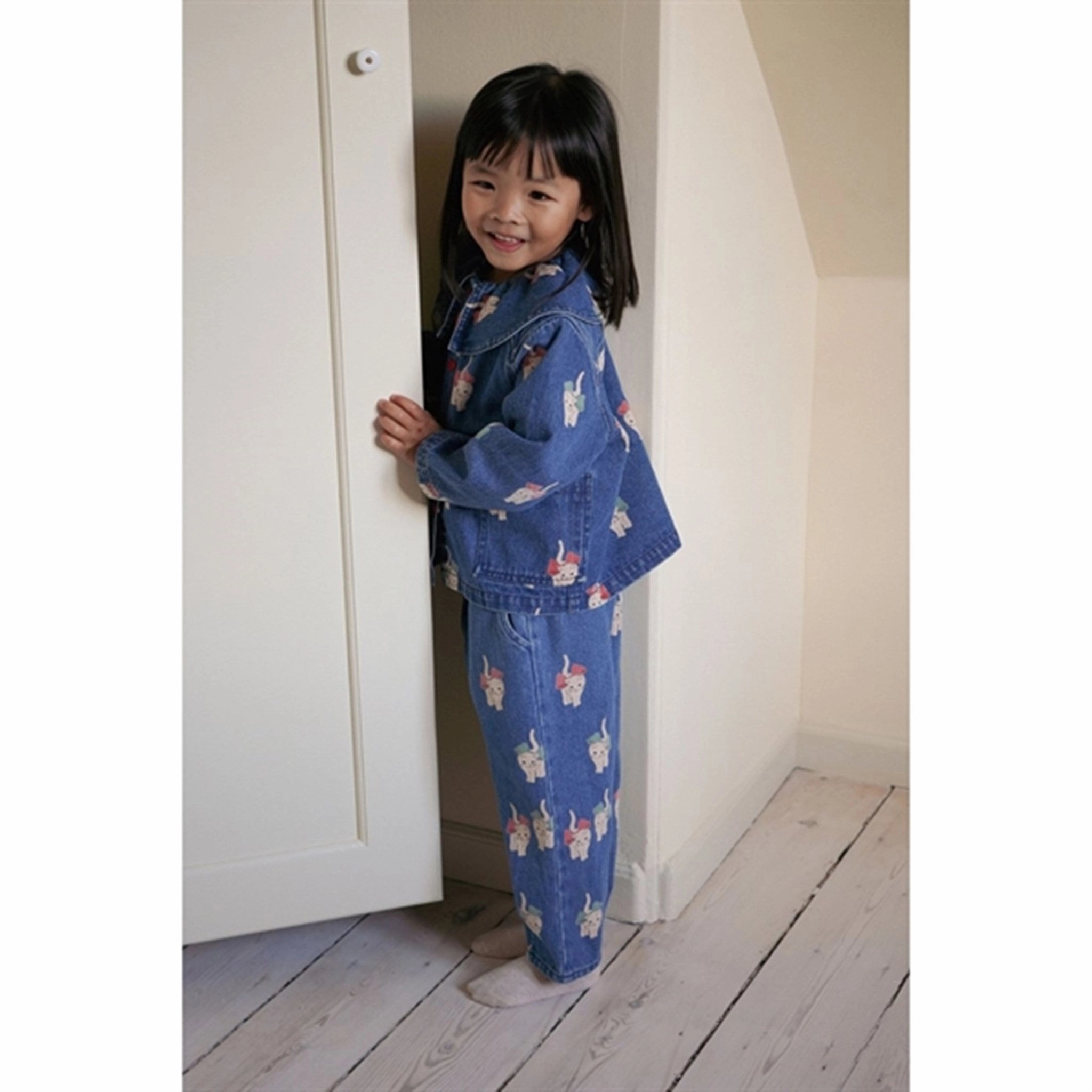 Pocket Detailing Konges Sl?jd Kitty Bow Magot Denim Shirt