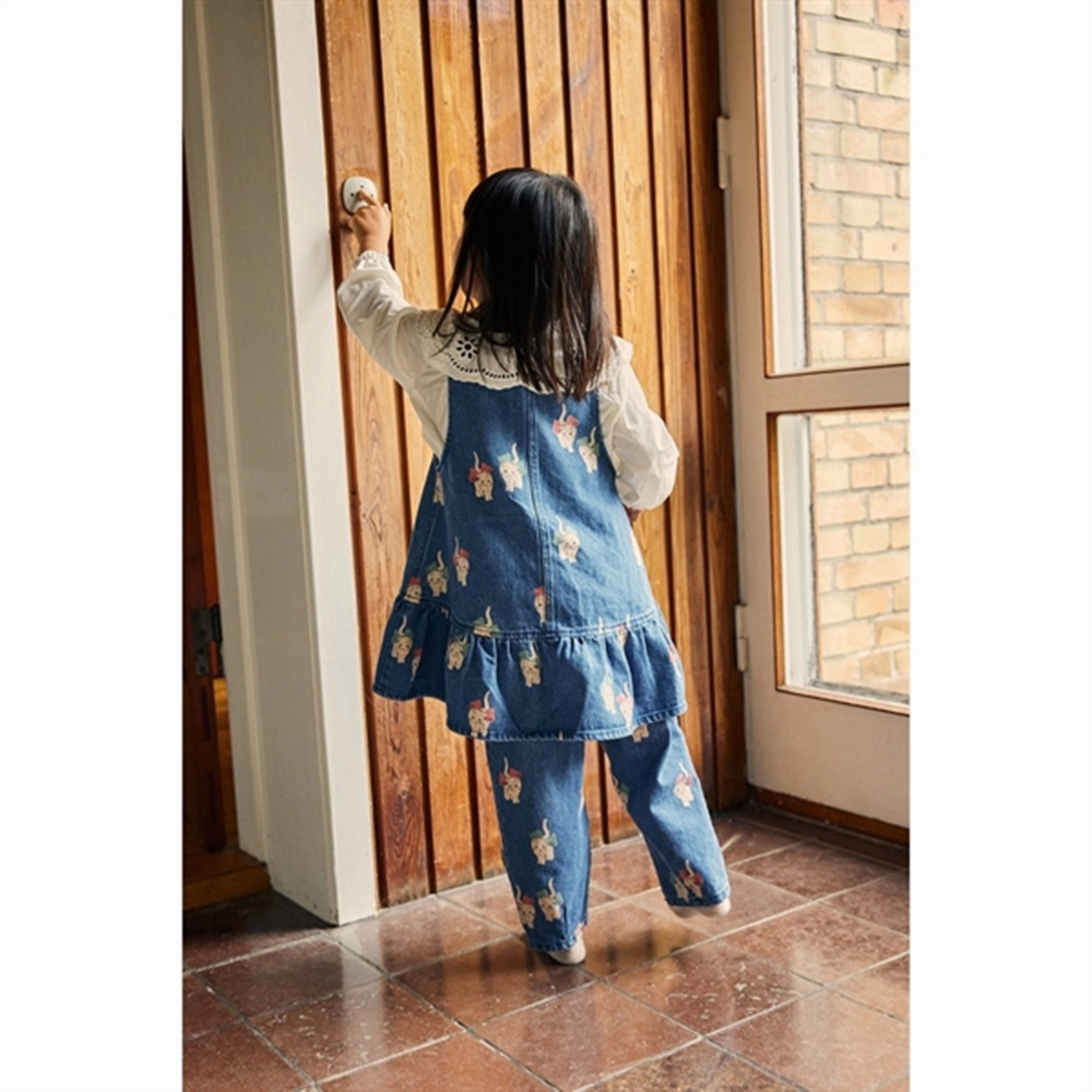 Ethically-Made Fit Focused Konges Sl?jd Kitty Bow Magot Dress