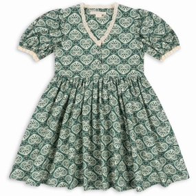 Trendy Silhouette Konges Sl?jd Lacy Green Coeur Lace Dress Gots