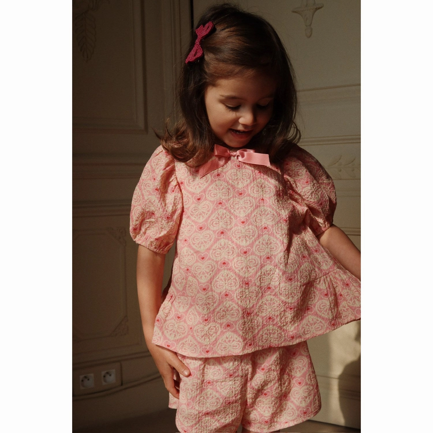 Wardrobe Must-Have Konges Sl?jd Lacy Pink Ava Ss Blouse Gots