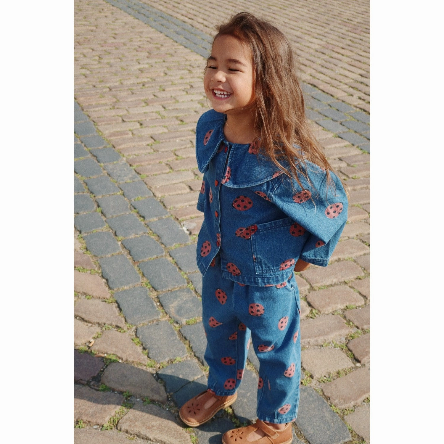 Abrasion Resistant Edges Multi Pocket Design Konges Sl?jd Ladybug Magot Ladybug Denim Shirt Gots